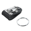 Quick Release Belt Clip Ring Holder Detachable Stainless Steel Black Leather Key Chain Keyring
