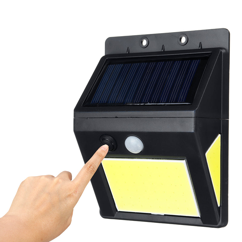 48+6+6 COB Solar Power White Light Garden Wall Lamp Outdoor Waterproof Energy Saving Yard Lights