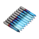 Drillpro 10pcs 0.1/0.2/0.3/0.4/0.5mm 45 Degree Flat Bottom PCB Engraving Bit Blue NANO Coated Carbide CNC Router Tool