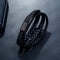 Stainless Steel Buckle Leather Alloy Black Plated 8 Word Imitation Leather Bracelet