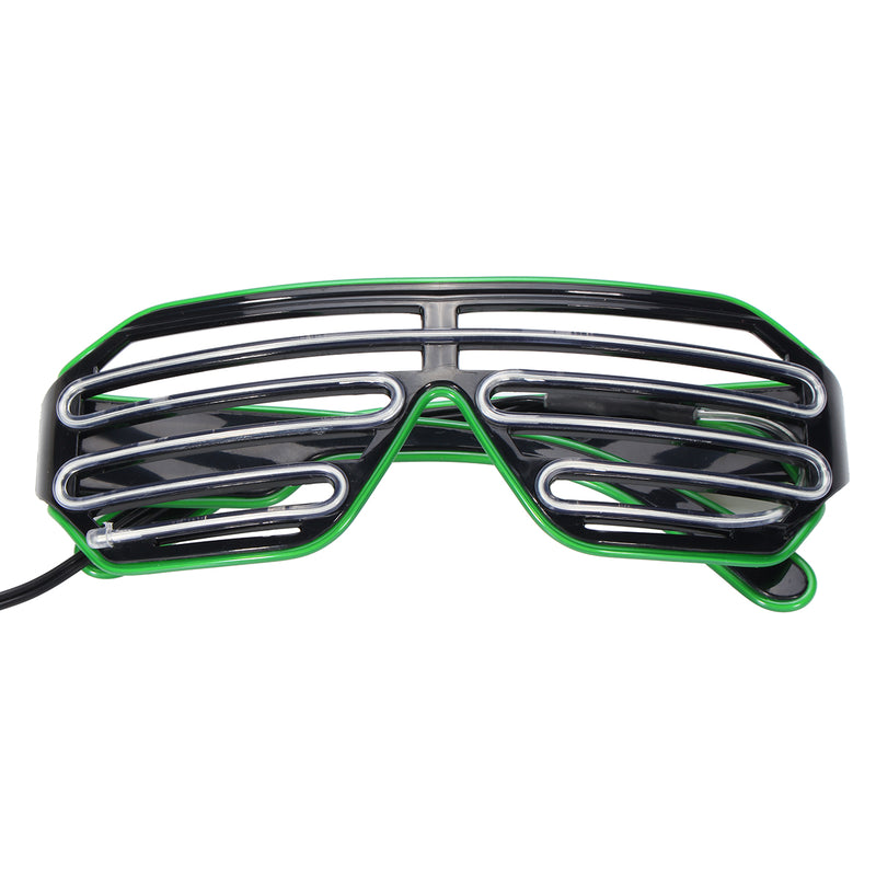 Smart Remote Control EL Glasses EL Wire Fashion Neon LED Light Up Shutter Shaped Glasses Rave DJ Bright Costume Party
