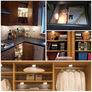 6Pcs 0.5W Round Remote Control LED Cabinet Light  Dimmable Timer Closet Light Night Light DC4.5V