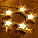 1.2M Battery Powered 10 LED Warm White Wooden Romantic Pentagram String Light Holiday Lamp DC3V
