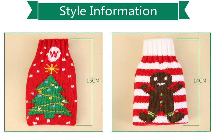 New Arrival Beer Cocktail Bottle Decor Cartoon Knitting Bottle Cover Bags Clothes Home Party Dinner