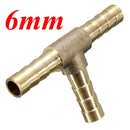 6mm 8mm 10mm 12mm Brass T Piece 3 Way Fuel Hose Joiner Connector For Air Oil Gas