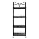 Black 4 Tier Standing Shelves Shelving Unit Kitchen Storage Rack