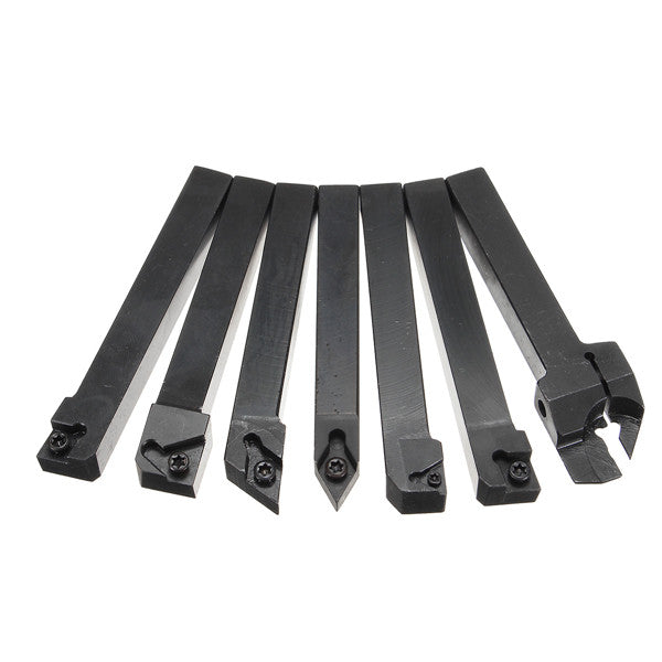 7pcs 12mm Shank CNC Lathe Turning Tool Holder Set With Carbide Inserts