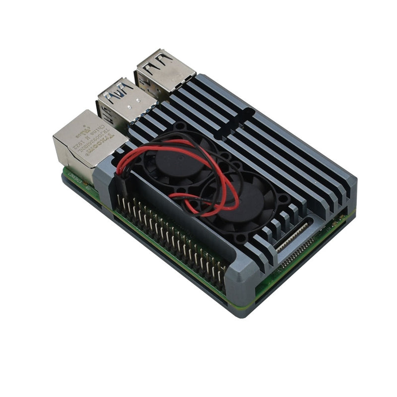 Black/Silver/Golden Dual Fan Aluminum Alloy Case Metal Protective Shell Radiator Enclosure for Raspberry Pi 4 Model B+