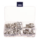 60Pcs Silver SC Bare Terminals lug Tinned Copper Tube Lug Ring Seal Battery Wire Connector Bare Cable Crimped/Soldered Terminal Kit