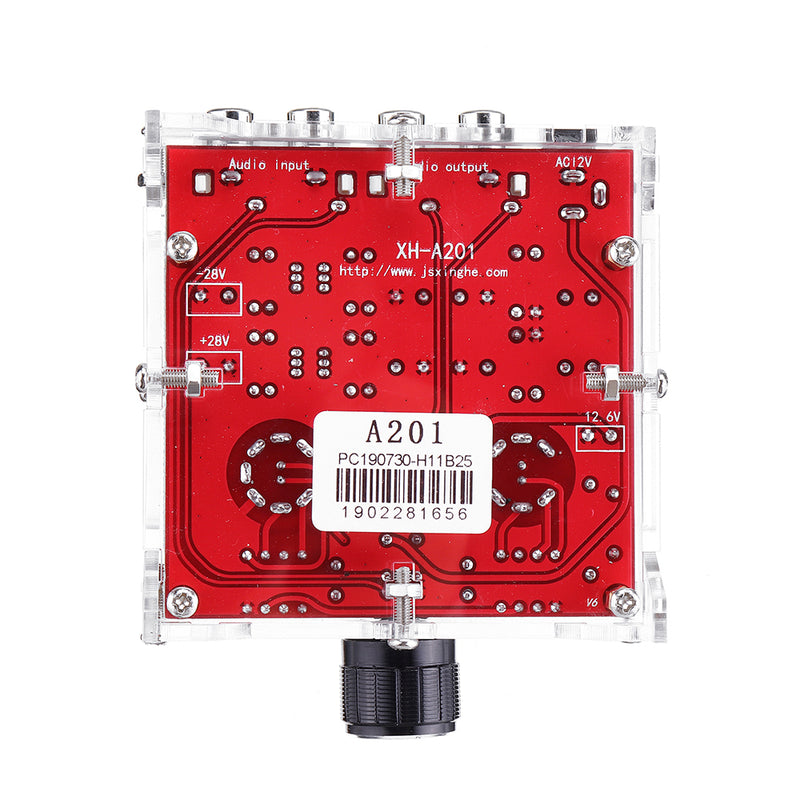 XH-A201 HiFi 6J1 Tube Preamplifier Board Class A Amplifier Audio Finished Board Pre-amp with Crystal Shell