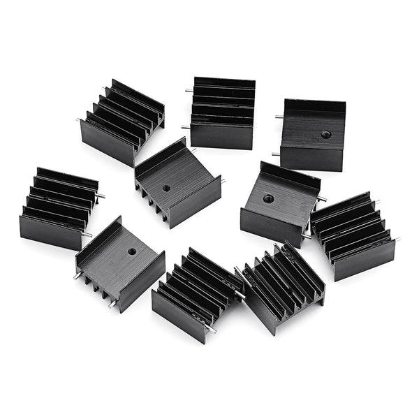 10Pcs TO-220 Aluminum Triode Heat Sink 25x23.5x15.8mm Aluminum Radiator