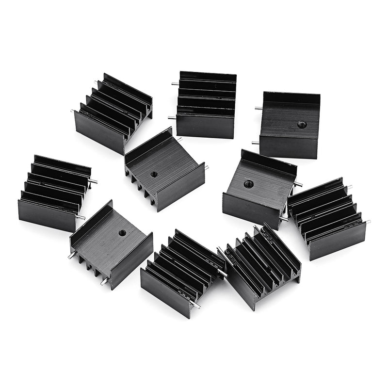 10Pcs TO-220 Aluminum Triode Heat Sink 25x23.5x15.8mm Aluminum Radiator