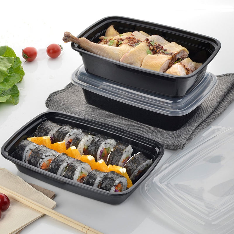 10Pcs 750ml Meal Prep Container Set Plastic Food Storage Reusable Lids Lunch Boxes