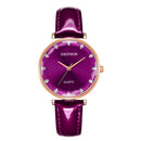 Deffrun Crystal Casual Style Women Wrist Watch Leather Strap Gift Quartz Watches