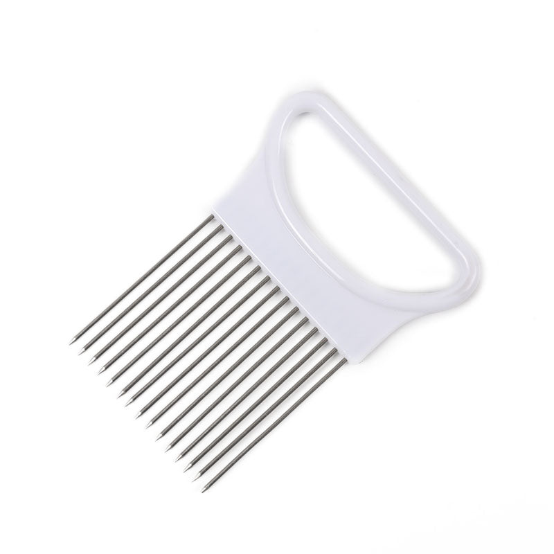 1 pcs Easy Cut Onion Holder Fork Stainless Steel Vegetable Slicer Tomato Cutter Metal Meat