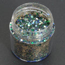 4 box 10ml Green Iridescent Nail Art Glitter Powder Sheet 1mm Sequins Sparkly Colorful Acrylic Tips