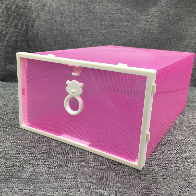 Bear-shaped Sliding Door Plastic Parts Storage Box