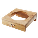 Non Slip Double Bowls Pet Dog Cat Puppy Food Water Bowl Feeder Feeding Dish Wood