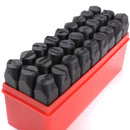27pcs Stamps Letters Set Punch Steel Metal Die Tool Case Craft