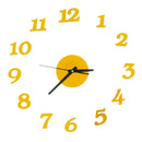 DIY 3D Number Wall Clock Quiet Precise Sticker Decor Home Office Room Modern