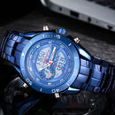 STRYVE S8019 Men Luminoud Display Alarm Clock Chronograph Sport Steel Strap Dual Display Digital Watch