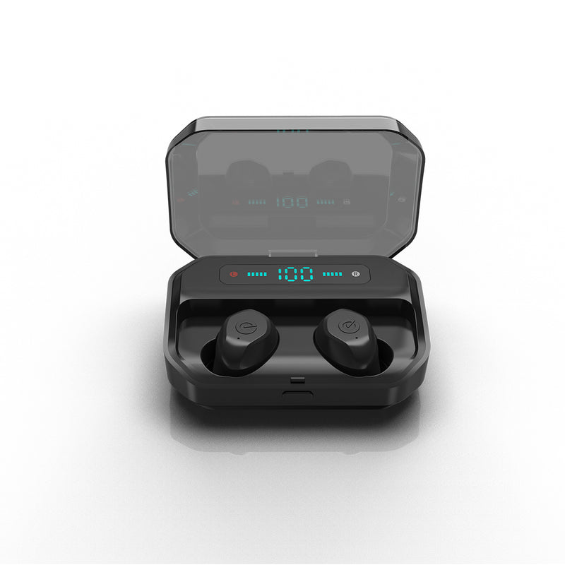 Dual bluetooth 5.0 TWS Wireless Earphone Digital Display IPX7 Waterproof In-ear Headphone with Mic Charging Box