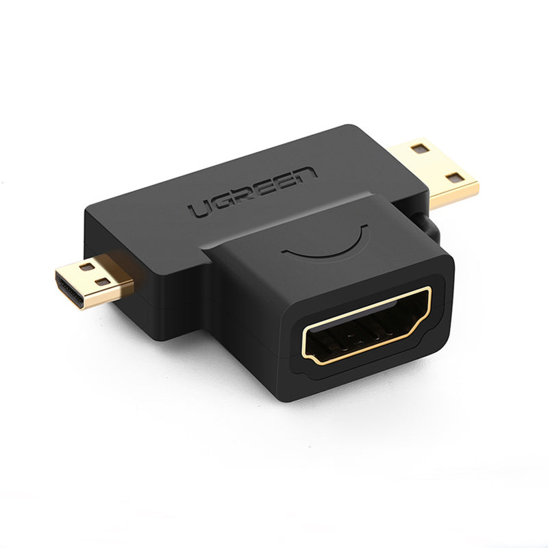 Ugreen 2 In 1 Mini HDMI/Micro HDMI Male to HDMI Female Adapter Supports 3D 4K 60Hz 1080P for GoPro Hero 6 Hero 5 Camera DSLR