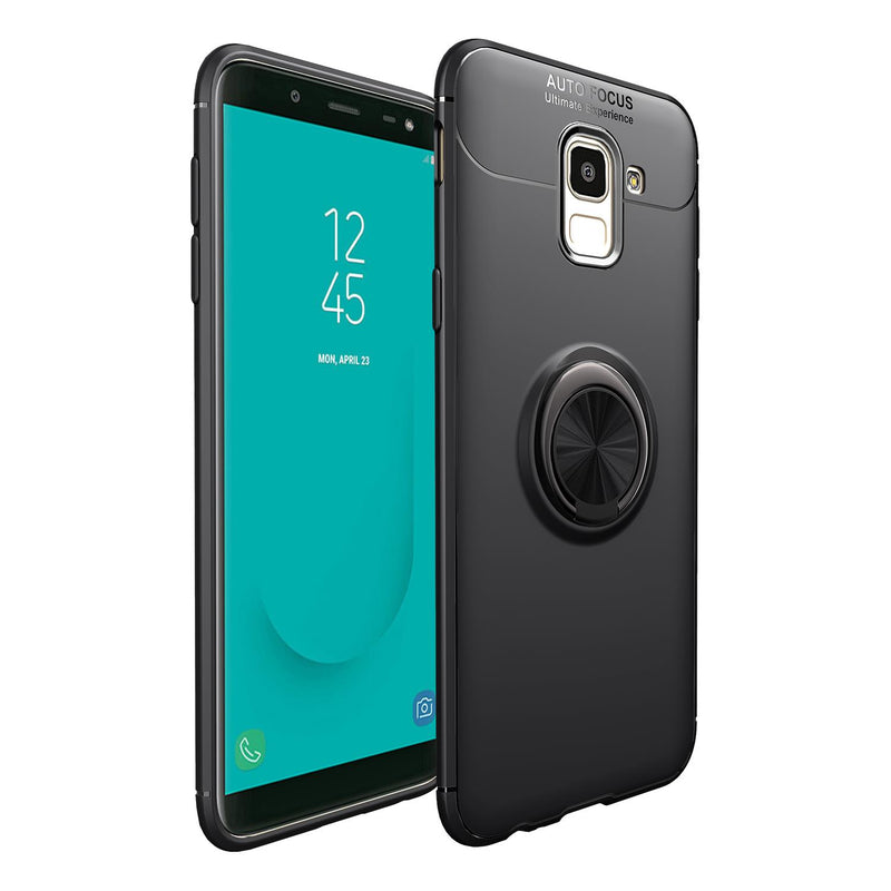 C-KU 360 Rotating Ring Grip Kicktand Protective Case For Samsung Galaxy J6 2018