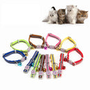 12Pcs/Lot Adjustable Pet Cat Safety Collar with Bell Reflective Breakaway Cat Dog Collar