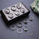 14 Pcs Retro Turtle Heart Finger Ring Set Bronze Sliver Rings Kit For Women Jewelry Ring