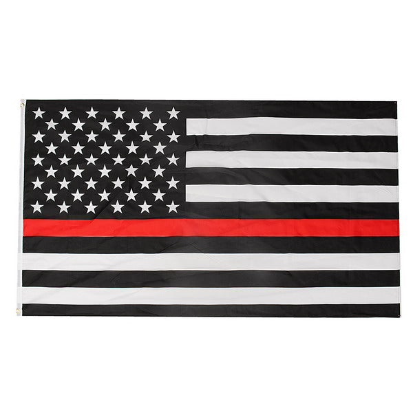 Thin Red Line Stripe American Flag Respect and Honor Banner Law Enforcement Grommets