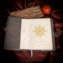 B6 Vintage Leather Notebook Rudder Brown Journal Blank Diary Notepad with Password