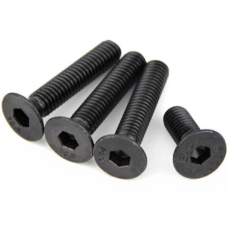 Suleve M2CH5 50Pcs M2 Hex Socket Countersunk Flat Head Screw Carbon Steel 10.9 Grade 4/5/6/8/10/12/14/16mm Optional