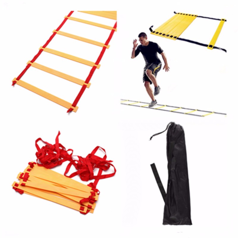 6 Meters 12 Knots Red Rope Yellow Grid Football Training Agility Ladder Training Frame