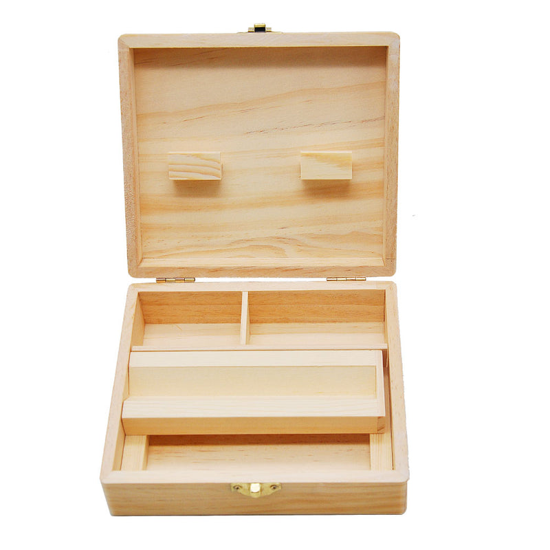 Natural Pine Stash Box Handmade Rolling Tray Saving Box Jewelry Storage Box