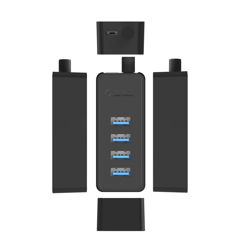 Orico W5P-U3 4 Ports USB 3.0 Desktop Hub Supports OTG Function with 5V Micro USB Power Port