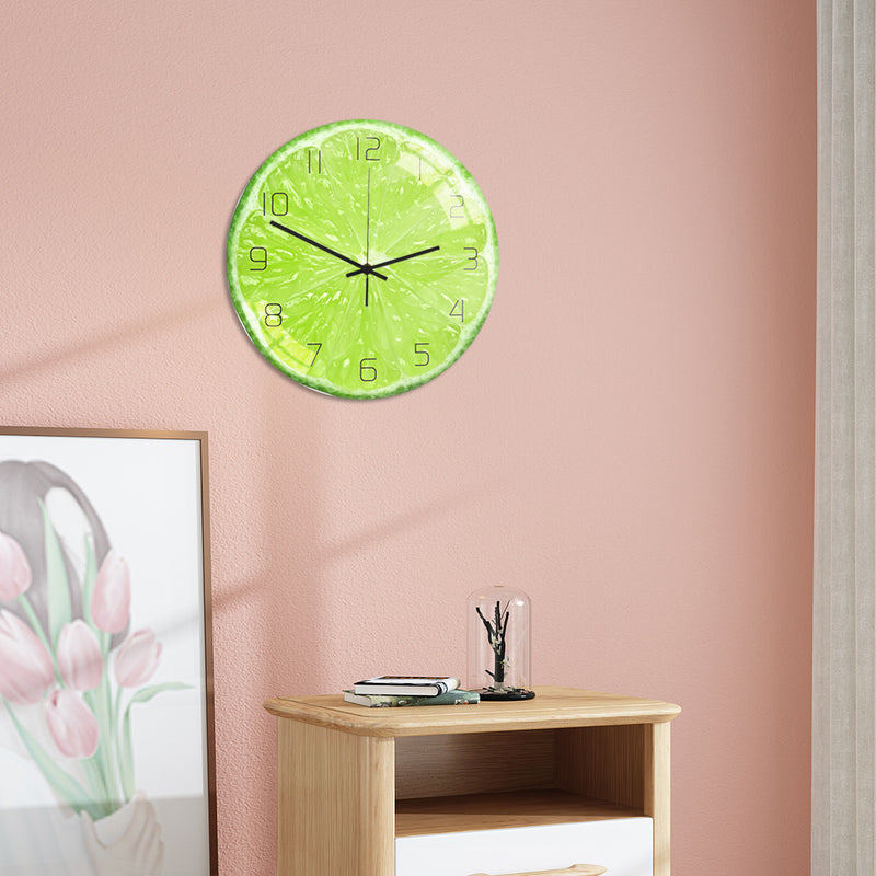 Loskii CC095 Creative Lime Wall Clock Mute Wall Clock Quartz Wall Clock For Home Office Decorations