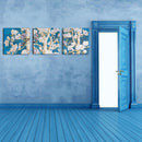 Miico Hand Painted Three Combination Decorative Paintings Oak flower Wall Art For Home Decoration