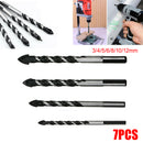 7Pcs Triangle Drill Bit Woodworking Wood Plastic Metal Cutting Hole Saw Cutter