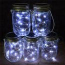Solar Powered 1M 10LEDs Black Cover Mason Jar Lid Insert Light Fairy String Wire Lamp Garden Decor