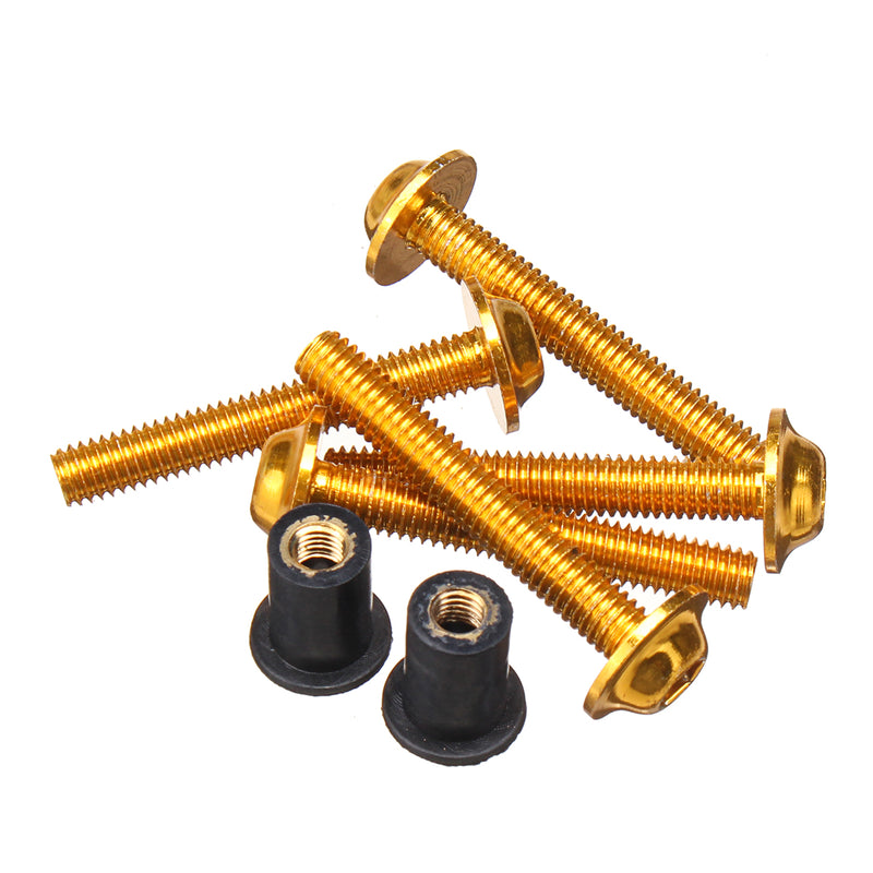 Blakc/Gold Full Fairing Bolt Kits 134PCS For Honda CBR600RR CBR900RR CBR1000RR CBR1100XX