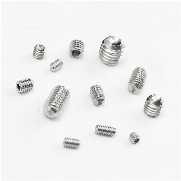 Suleve MXSS3 240Pcs M3/M4/M5/M6/M8 Stainless Steel Hex Allen Grub Screw Socket Flat Point Set Screws Wrench Assortment Kit