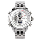 SKMEI 0993 Stainless Steel Waterproof Noctilucent Dual Digital Watch Luxury Business Style Men Wrist Watch