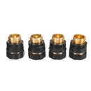 Drillpro 4pcs 3/4 Inch Brass Connector Garden Hose Quick Connect Water Hose Pipe Connectors Fitting