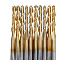 Drillpro 10pcs 3.175mm Shank Ball Nose End Milling Cutter Titanium Coated Two Flute 12mm/22mm CNC Tool