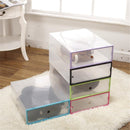 Foldable Clear Plastic Shoe Boxes Storage Organizer Stackable Boot Tidy Box Display