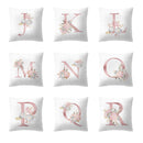 Simple Nordic Style Pink Alphabet ABC Pattern Throw Pillow Cover Home Sofa Creative Art Pillow Case