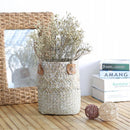 Straw Woven Flower Pot Portable Plant Storage Baskets Flower Vase Handmade Hanging Basket Home Decor