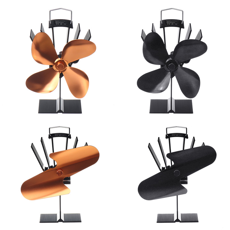 Heat Powered Wood Stove Fan 4 or 2 Blades Log Burner Fireplace Eco Friendly Fan