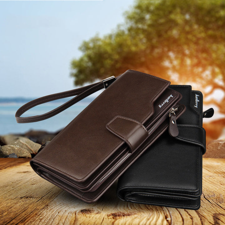 New Fashion Retro Casual Locomotive Multi-function Zipper Buckle Men's Phone Wallet Bag For All Smartphone Under 7 inch